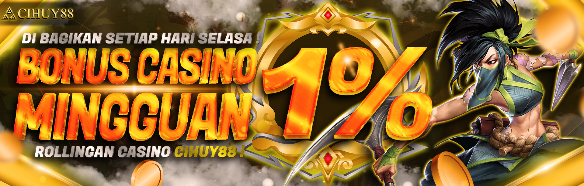 Bonus Mingguan Casino 1%